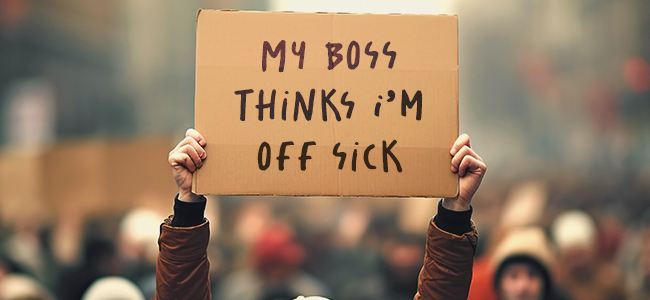 A Dishonest “I’m Too Sick to Come to Work” Excuse is a Firing Offence off sick 650